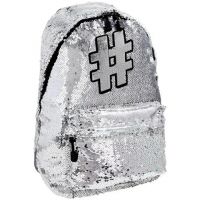 Spirit: Hashtag Silver glitter rucsac, ghiozdan culoare gri 41x32x21cm - 0/4/04627a0889490842ad70be2d97a941c1a6da2dba02eefcd37188f0871ab4373a.jpg