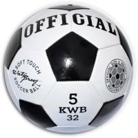 Minge de fotbal din piele artificiala alb-negru 23cm