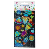 The Littlies: Set de autocolante 3D pufos cu astronaut pe foaie de 10x22cm