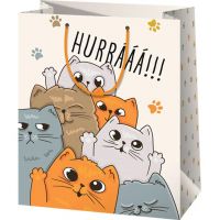 Cardex: Uraaa!!! pungă mare de cadou cu pisici 26x13x33cm