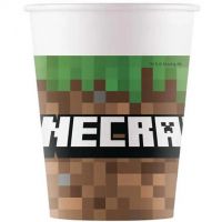 Set de 8 pahare de hârtie Minecraft 200ml