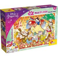 Disney Albă ca Zăpada 2 în 1 maxi puzzle cu 24 piese și carte de colorat 70x50cm - Lisciani