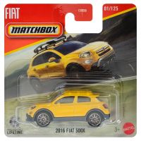 Matchbox: 2016 Fiat 500X mașină mică galbenă 1/64 - Mattel