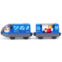 Tren electric din lemn cu marfă și figurine - Woodyland