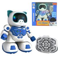 RC robot interactiv dansator porc cu telecomandă și cu efecte de lumina si sunet 20cm