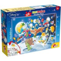 Povești cu rațe: Donald în spațiu 2 în 1 puzzle de 108 piese și carte de colorat 70x50cm - Lisciani