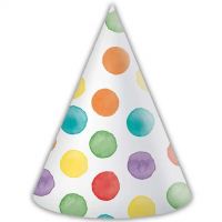 Set de 6 pălării de petrecere cu buline colorate