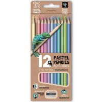 Ars Una: set de 12 creioane colorate triunghiulare în culori pastel cu ascuțitoare - a/5/a5e9d93e0b3d346beed75721ff5c7c39b2866486877e18bc3e8d28ccd7a4a8c9.jpg