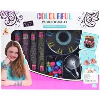 DIY Set de jucării pentru a face brățări, cu fire colorate și margele