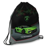 Ars Una: Sac de sport verde cu Lamborghini, 32x42 cm