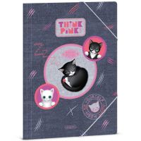 Ars Una: Think Pink dosar cu elastic drăguț cu pisici, mărime A4 - a/r/Ars-Una-Think-Pink-dosar-cu-elastic-dragut-cu-pisici-marime-A4-1.jpg
