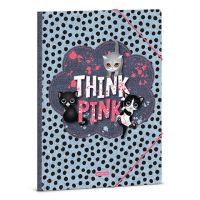 Ars Una: Think Pink Cat mapă cu elastic A4 - a/r/ars-una-think-pink-cat-mapa-cu-elastic-a4.jpg