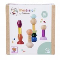 Eichhorn: Turn Montessori din lemn cu forme – Joc creativ de echilibru - Simba Toys