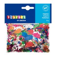 PlayBox: Sclipici de diferite mărimi, culori și forme în pachet de 50g. - c/2/c293c46dc41bd1aafa6d9361f2ea482d98a456786f4a5c7e3137b914cabab845.jpg