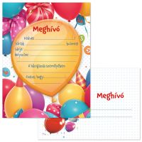 Ars Una: Set de 10 invitații colorate cu baloane, cu plic