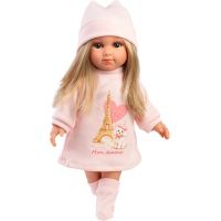 Llorens: păpușa Elena de 35 cm cu căciuliță roz
