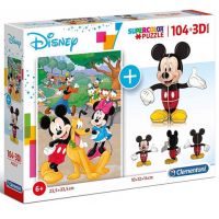 Disney: Mickey Mouse 104 bucăți puzzle + 3D Mickey model - Clementoni - d/i/disney-mickey-mouse-104-bucati-puzzle-3d-mickey-model-clementoni.jpg