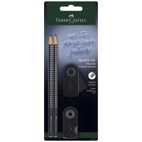 Faber-Castell: GRIP Sparkle set de 4 creioane grafit negre cu radieră și ascuțitoare - f/a/Faber-Castell-GRIP-Sparkle-set-de-4-creioane-grafit-negre-cu-radiera-si-ascutitoare-1.jpg