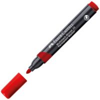 Faber-Castell: Marker permanent roșu pe bază de alcool cu vârf rotunjit - f/a/Faber-Castell-Marker-permanent-rosu-pe-baza-de-alcool-cu-varf-rotunjit-1.jpg