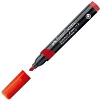 Faber-Castell: Marker permanent roșu pe bază de alcool cu vârf tăiat - f/a/Faber-Castell-Marker-permanent-rosu-pe-baza-de-alcool-cu-varf-taiat-1.jpg