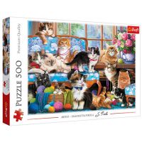 Familia de pisici 500 de bucăți puzzle - Trefl - f/a/familia-de-pisici-500-de-bucati-puzzle-trefl.jpg