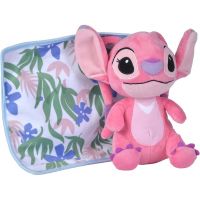 Figurină de pluș Disney Stitch Angel cu pătură, 25 cm - Simba Toys