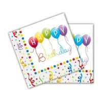 Happy Birthday șervețel hârtie 20 bucăți 33x33 cm