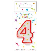 Lumânare aniversară cu buline, numărul 4