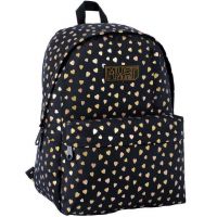 Luna: Rucsac negru-auriu cu inimioare, 1 compartiment, 32x17x42cm - l/u/Luna-Rucsac-negru-auriu-cu-inimioare-1-compartiment-32x17x42cm-1.jpg