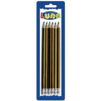 Luna: galben-negru creion grafit HB cu radieră set 6 bucăți - l/u/luna-galben-negru-creion-grafit-hb-cu-radiera-set-6-bucati.jpg