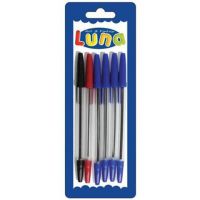 Luna: Set de pix 4 bucăți albastru, 1 bucată roșie, 1 bucată negru - l/u/luna-set-de-pix-4-bucati-albastru-1-bucata-rosie-1-bucata-negru.jpg