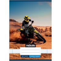 Nebulo: Caiet dictando A5, 32 de file, tip 12-32, cu model de motociclist de cross clasa a 3-a în deșert, capsat - n/e/Nebulo-Caiet-dictando-A5-32-de-file-tip-12-32-cu-model-de-motociclist-de-cross-clasa-a-3-a-in-desert-capsat-1.jpg