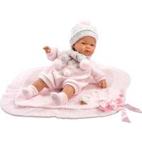 Păpuşă fetiţă nou născut cu biberon 38cm