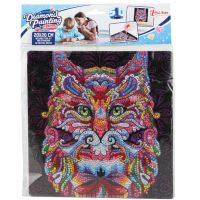 Pictură cu diamante: Set de pictură cu diamante cu pisică 20x20 cm