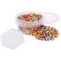 PlayBox: Mărgele MIDI de 5 mm cu dungi termoadezive, 1000 bucăți cu placă de bază hexagonală - p/l/PlayBox-Margele-MIDI-de-5-mm-cu-dungi-termoadezive-1000-bucati-cu-placa-de-baza-hexagonala-1.jpg