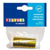 PlayBox: Sârmă de legare din metal, culoare aurie, 0,3mm, 80m