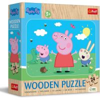 Puzzle din lemn cu 24 de piese Peppa Pig - Trefl