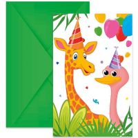 Set de 6 invitații de petrecere cu model de junglă veselă și plicuri - s/e/Set-de-6-invitatii-de-petrecere-cu-model-de-jungla-vesela-si-plicuri-1.jpg