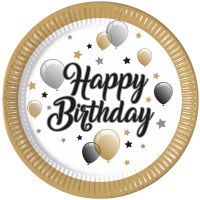 Set de 8 farfurii de hârtie elegante cu inscripția „Happy Birthday” - s/e/Set-de-8-farfurii-de-hartie-elegante-cu-inscriptia--Happy-Birthday---1.jpg