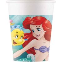 Set de 8 pahare de hârtie Ariel, mica sirenă, 200ml