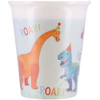 Set de 8 pahare de hârtie Dino, 200 ml