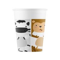 Set de 8 pahare de hârtie cu animale vesele, 200ml - s/e/Set-de-8-pahare-de-hartie-cu-animale-vesele-200ml-1.jpg
