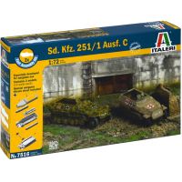 Set de machete Italeri 1/72 Sd. Kfz. 251/1 Ausf. C vehicule blindate semişenilate, 2 bucăți