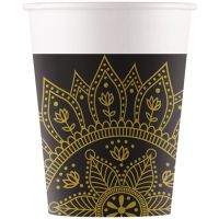 Set pahare de hârtie mandala negru-auriu 8 bucăți 200ml - s/e/Set-pahare-de-hartie-mandala-negru-auriu-8-bucati-200ml-1.jpg