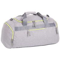 Spirit: Geantă de sport gri deschis cu fermoar verde neon 55x31x41cm