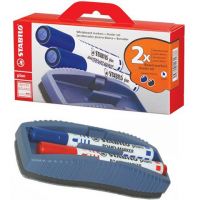Stabilo: Plan WhiteBoard marker albastru și negru + burete - s/t/stabilo-plan-whiteboard-marker-albastru-si-negru-burete.jpg