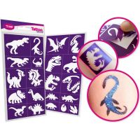 TyToo: Set șabloane pentru tatuaje cu sclipici Dinozauri, 21 bucăți - t/y/TyToo-Set-sabloane-pentru-tatuaje-cu-sclipici-Dinozauri-21-bucati-1.jpg