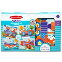 Vehicule lemn puzzle uriaș - Melissa & Doug