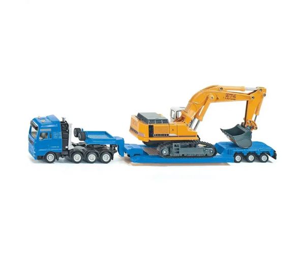 Transportor greu SIKU MAN cu excavator Liebherr 1/87