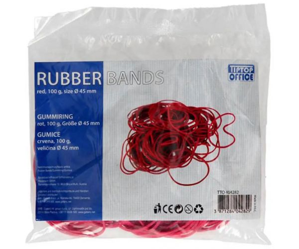 Spirit: elastice din cauciuc culoarea roșie 45mm 100g